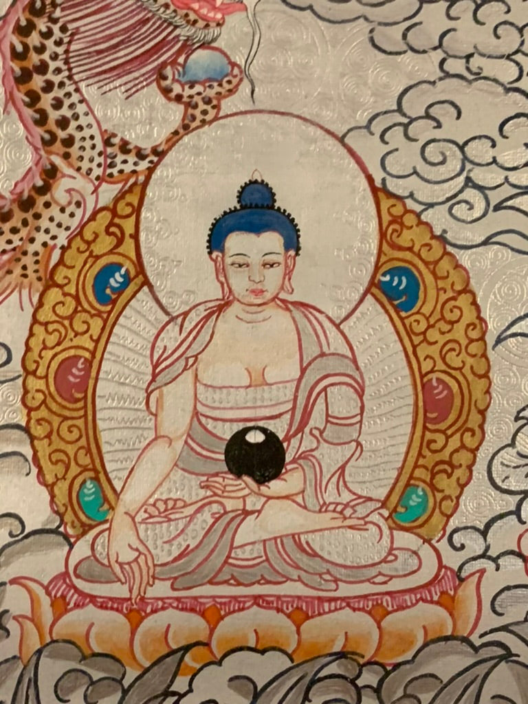 Silver Chenrezig Thangka