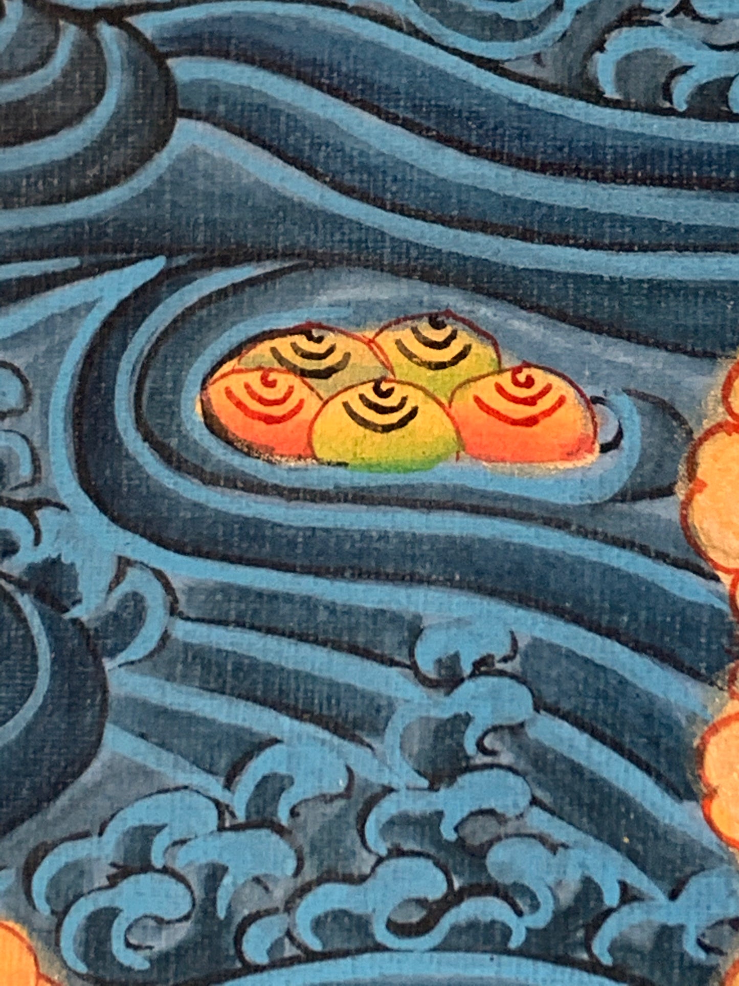 Paani Buddha Water Crossing Unbrocaded Thangka