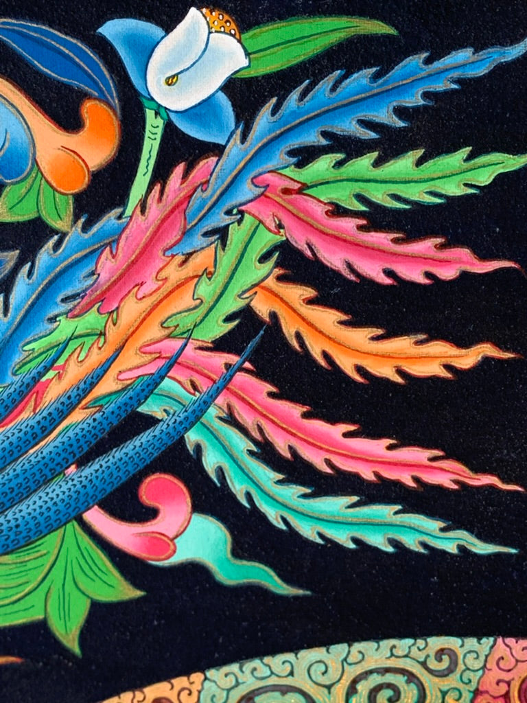 Chenrezig Bird Mandala Unbrocaded Thangka