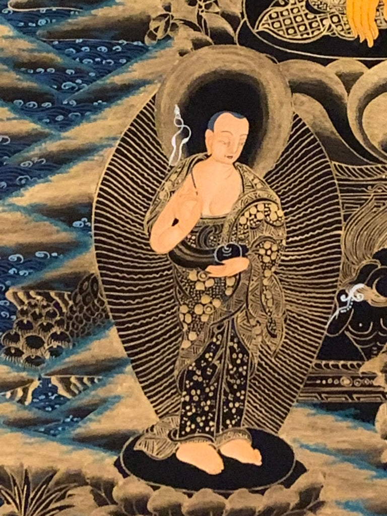 Shakyamuni Black Gold Thangka