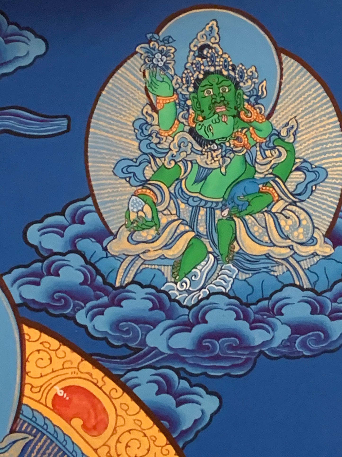 Yellow Dzambhala Thangka