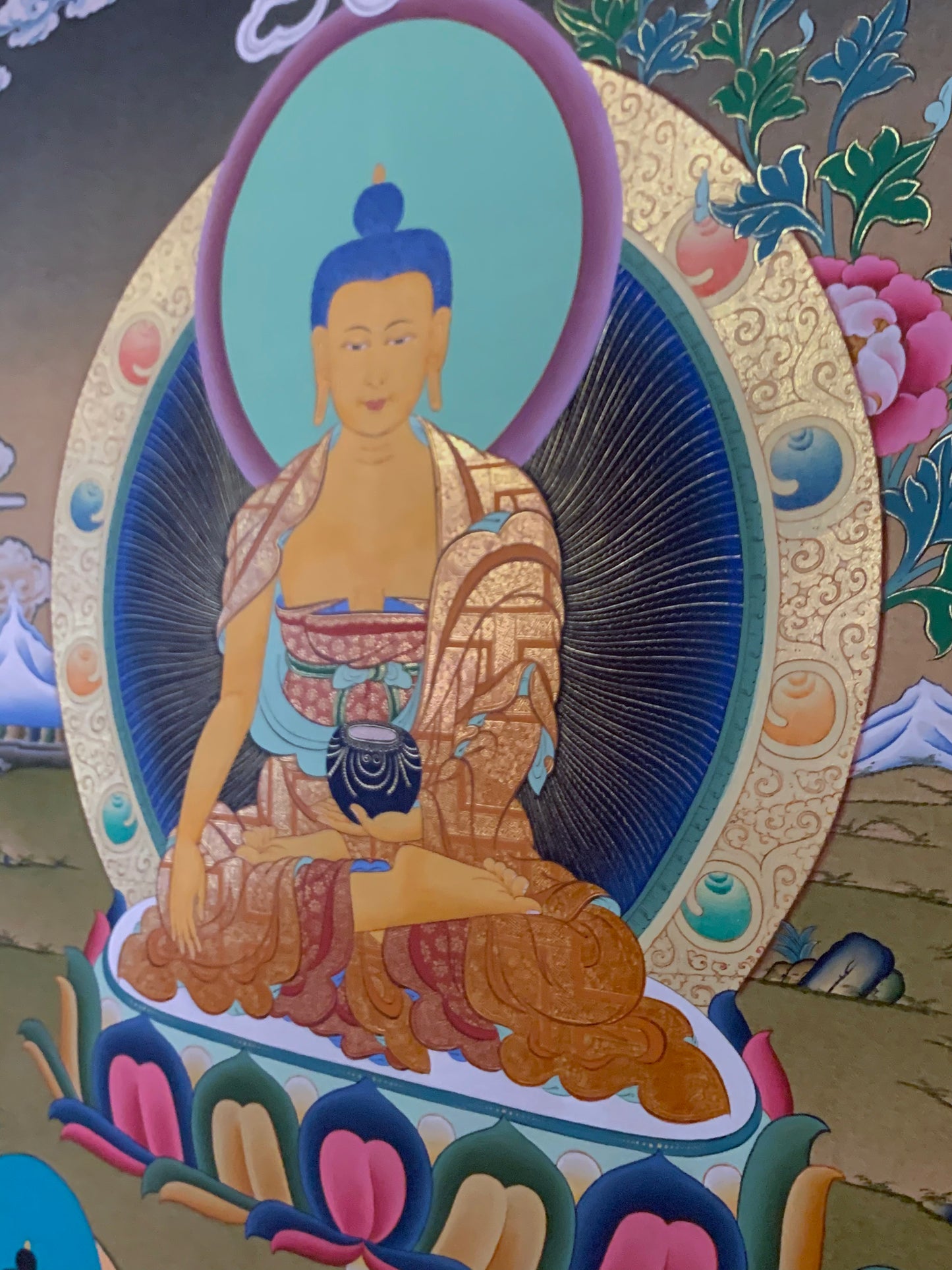 Shakyamuni Three Buddha Thangka