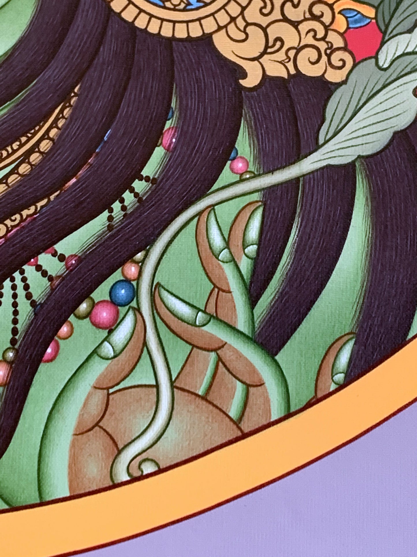 Green Tara Portrait Unbrocaded Thangka