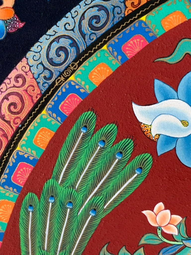 Chenrezig Bird Mandala Unbrocaded Thangka