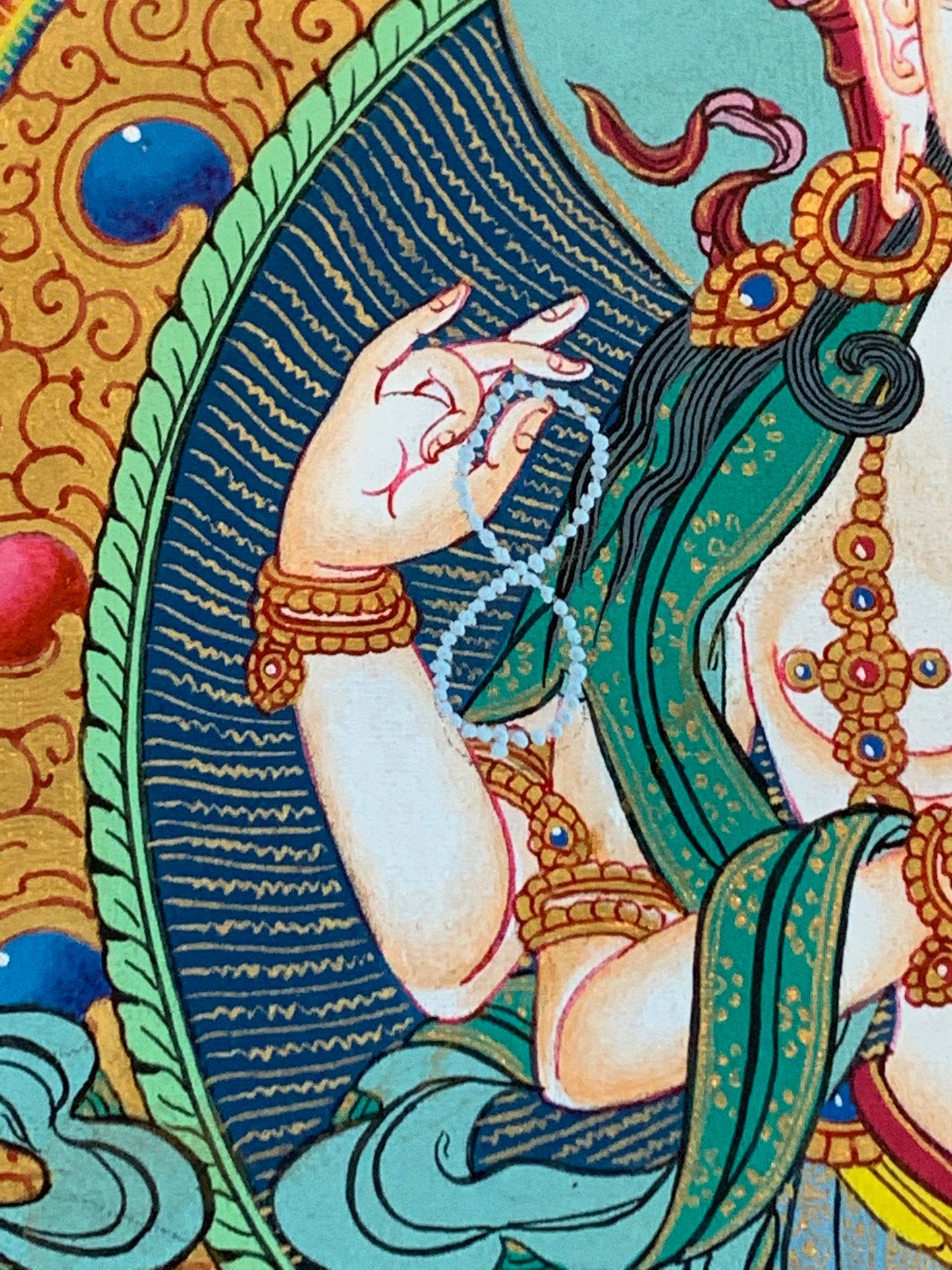 Chenrezig Bird Mandala Unbrocaded Thangka