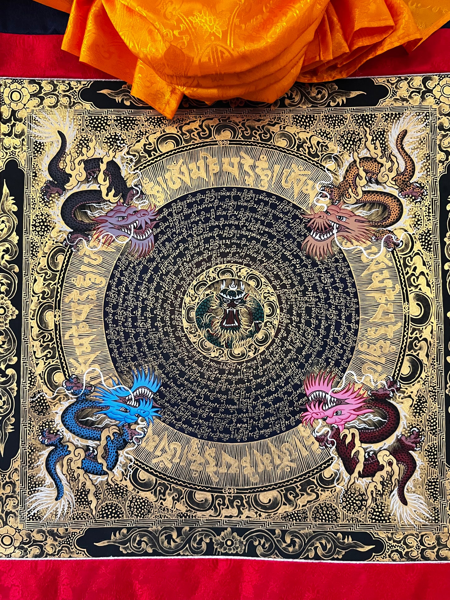 Mantra Dragon Mandala Thangka