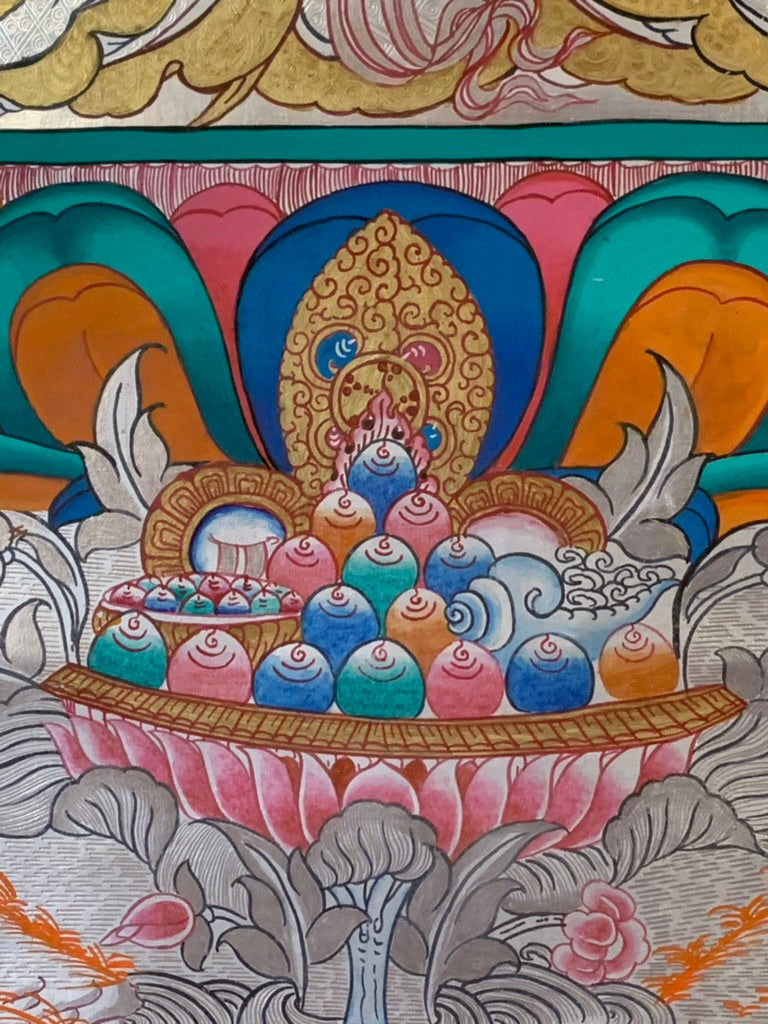 Silver Chenrezig Thangka