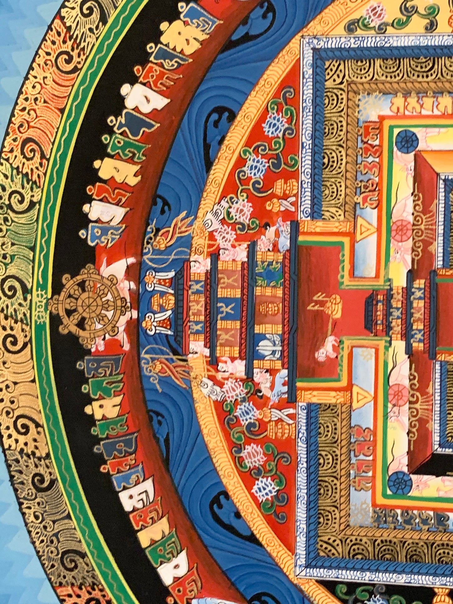 Kalachakra Blue Mandala Blue Brocade
