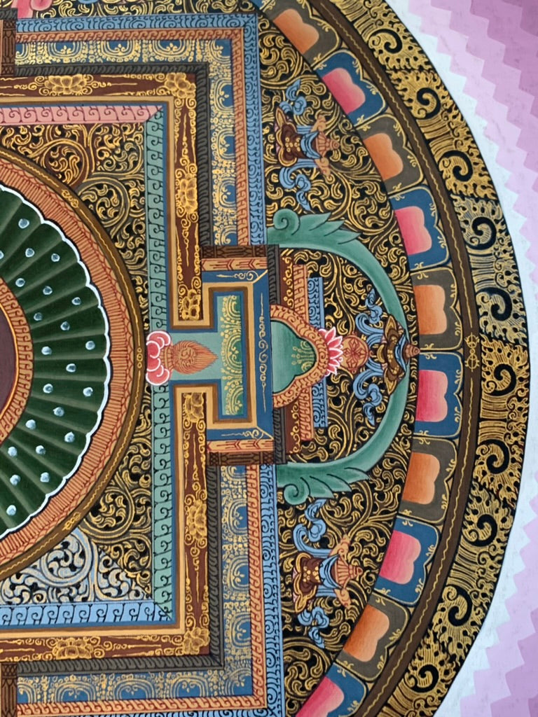 Lotus Mandala Unbrocaded Thangka