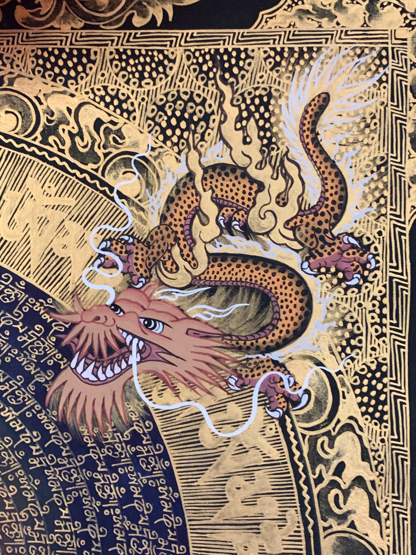 Mantra Dragon Mandala Thangka