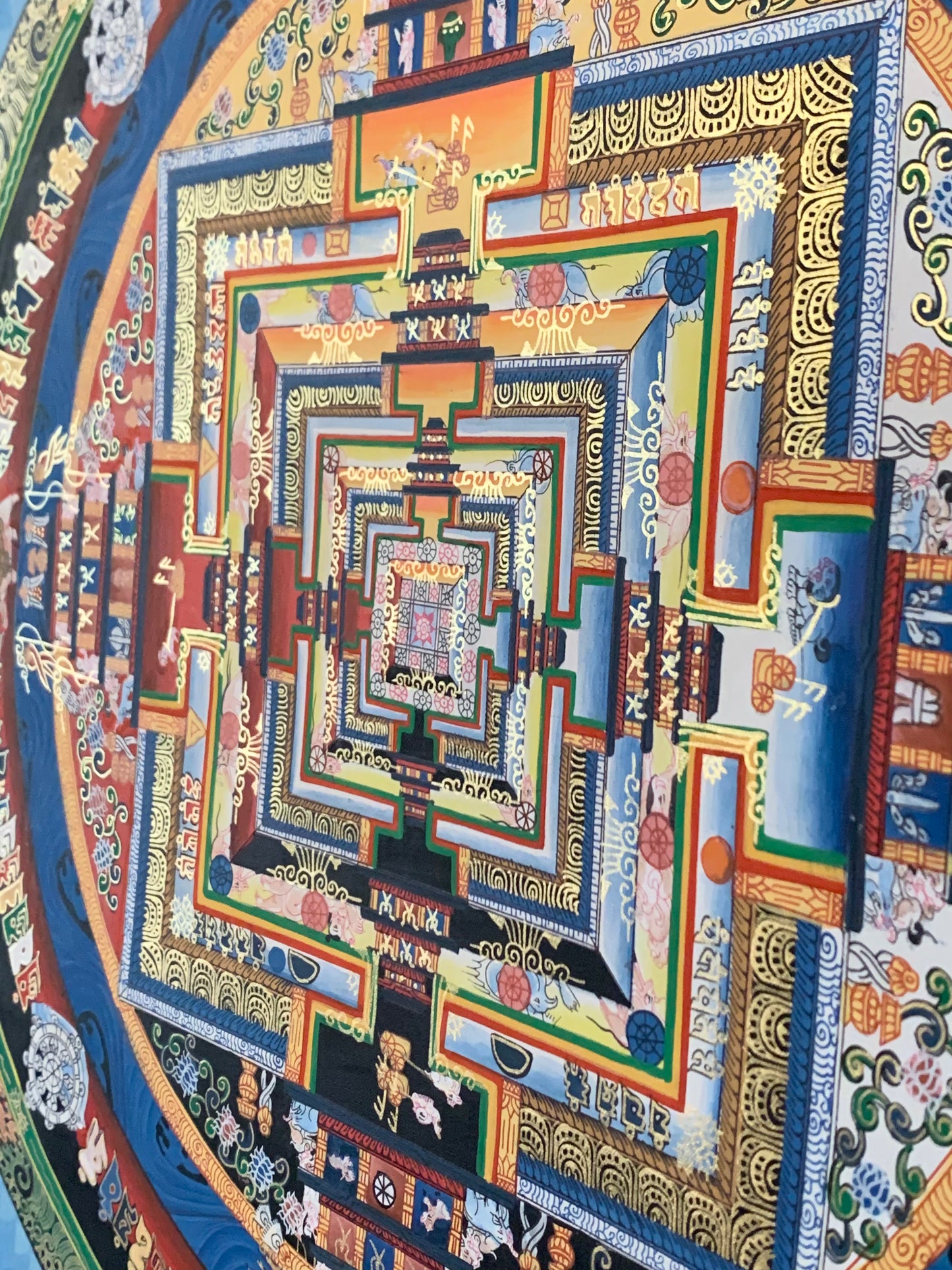 Kalachakra Blue Mandala Blue Brocade