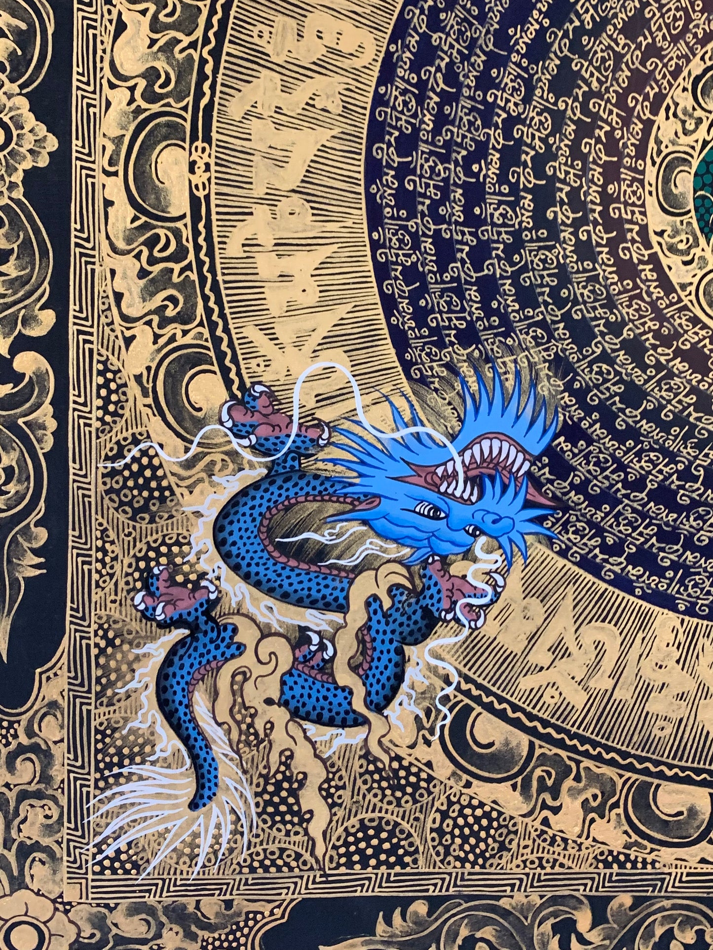 Mantra Dragon Mandala Thangka
