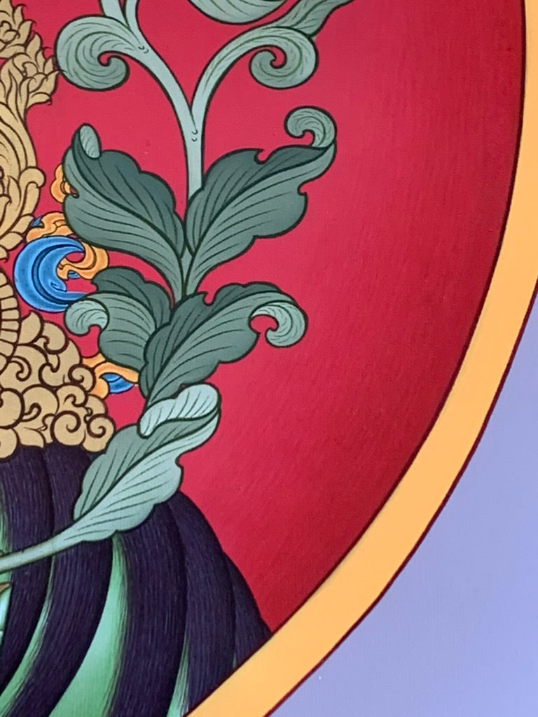Green Tara Portrait Unbrocaded Thangka