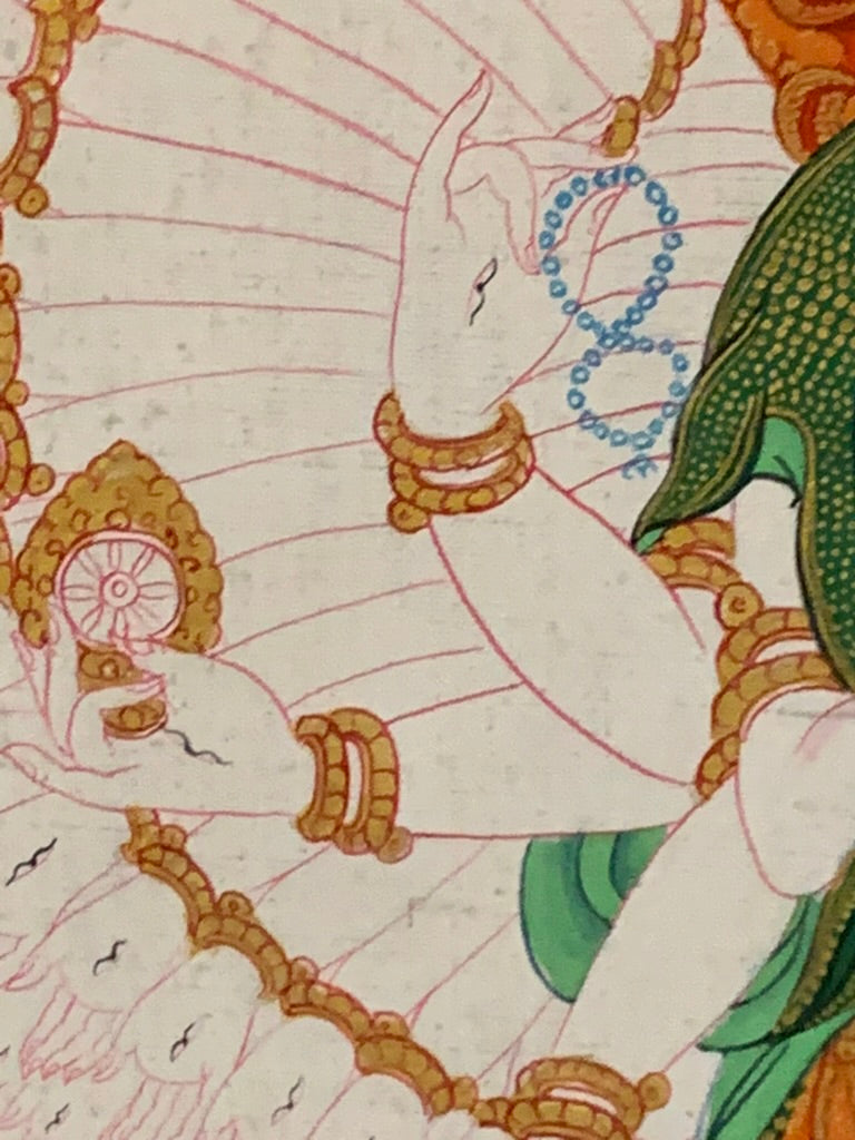 Thousand Armed Avalokiteshvara Five Dyhani Buddha Thangka