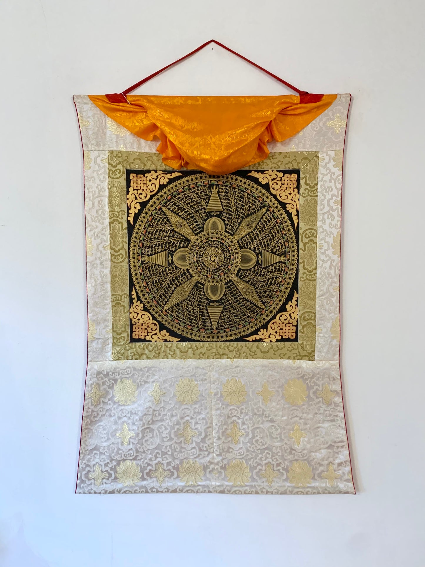 Mantra Stupa Mandala Light Brocade Thangka