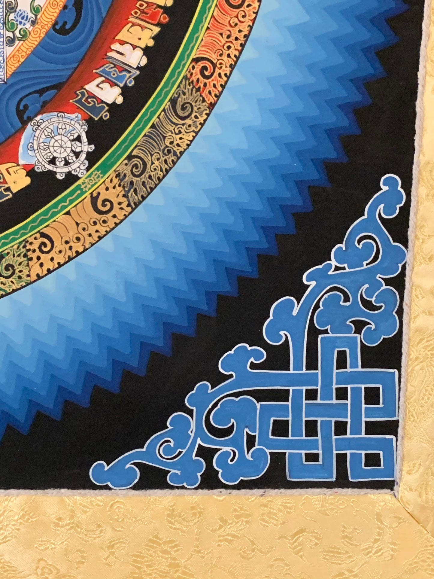 Kalachakra Blue Mandala Blue Brocade