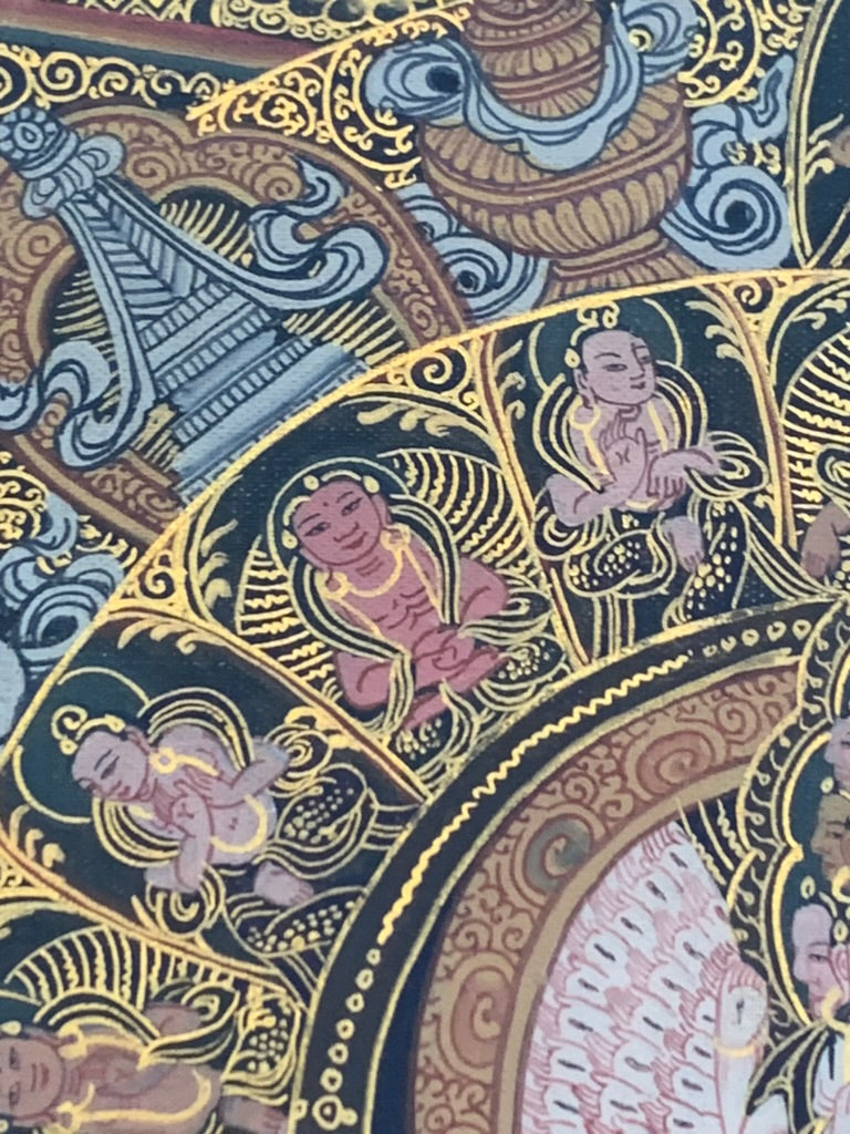 Avalokiteshvara Mandala Unbrocaded Thangka
