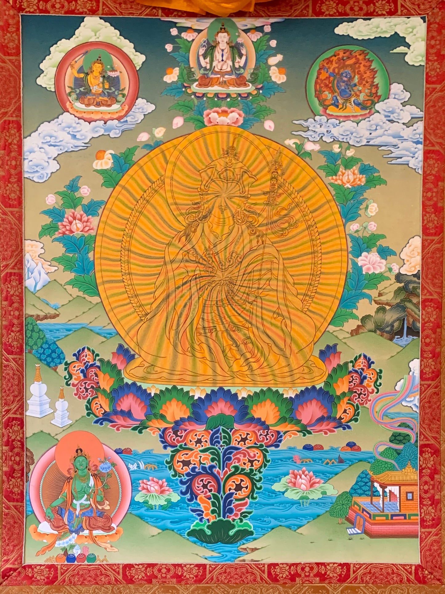 Rainbow Body Guru Rinpoche Thangka
