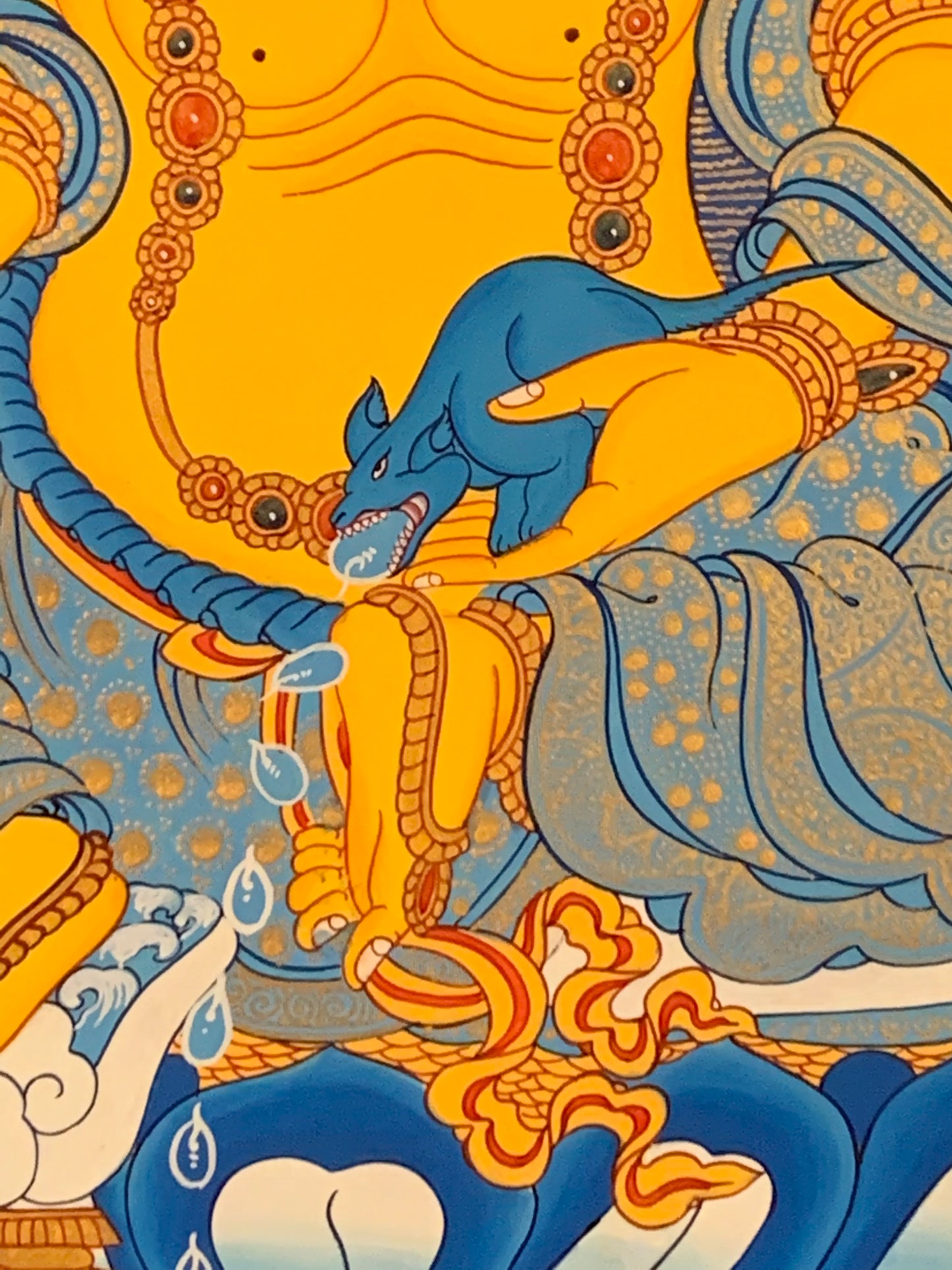 Yellow Dzambhala Thangka