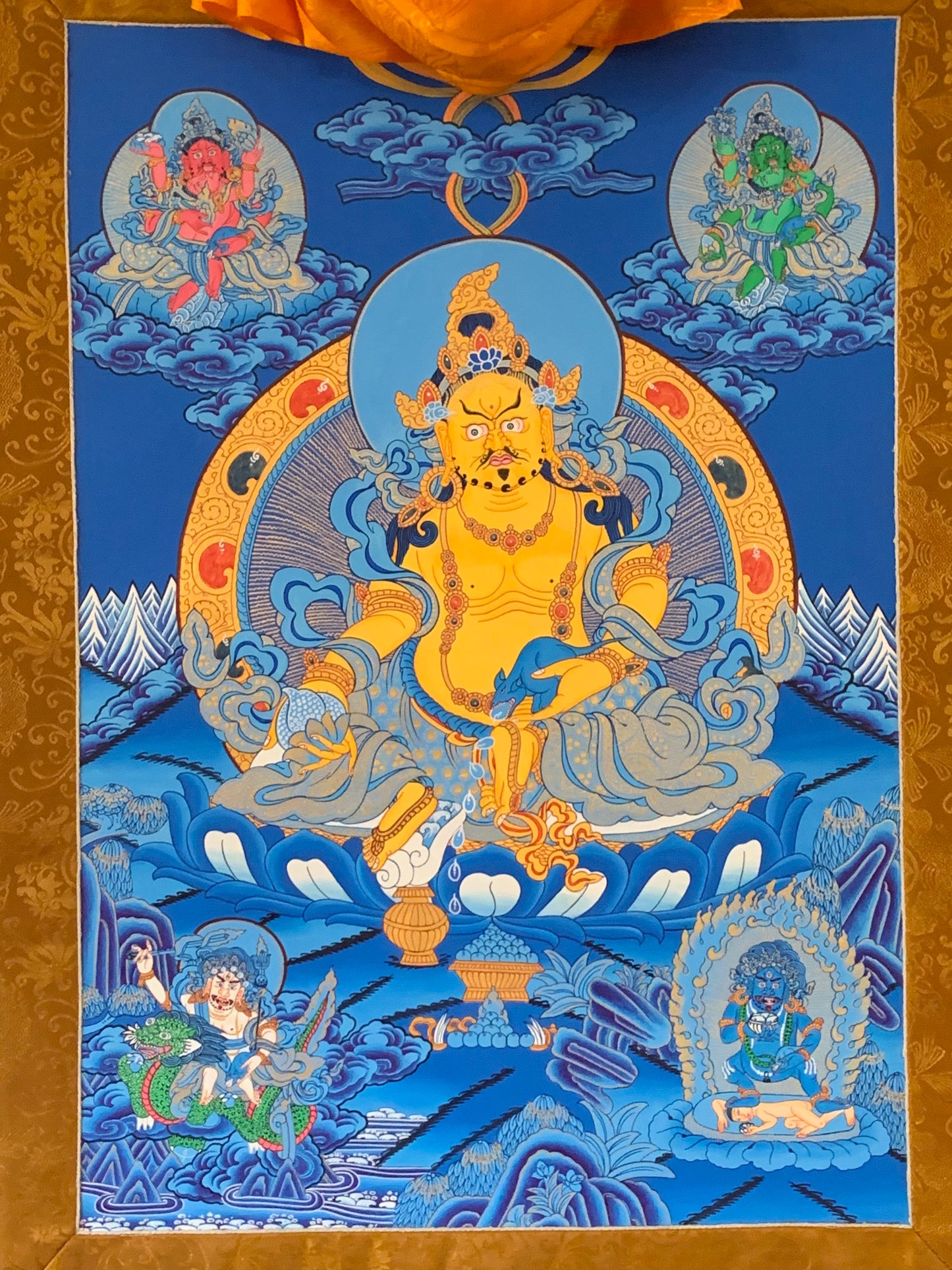 Yellow Dzambhala Thangka