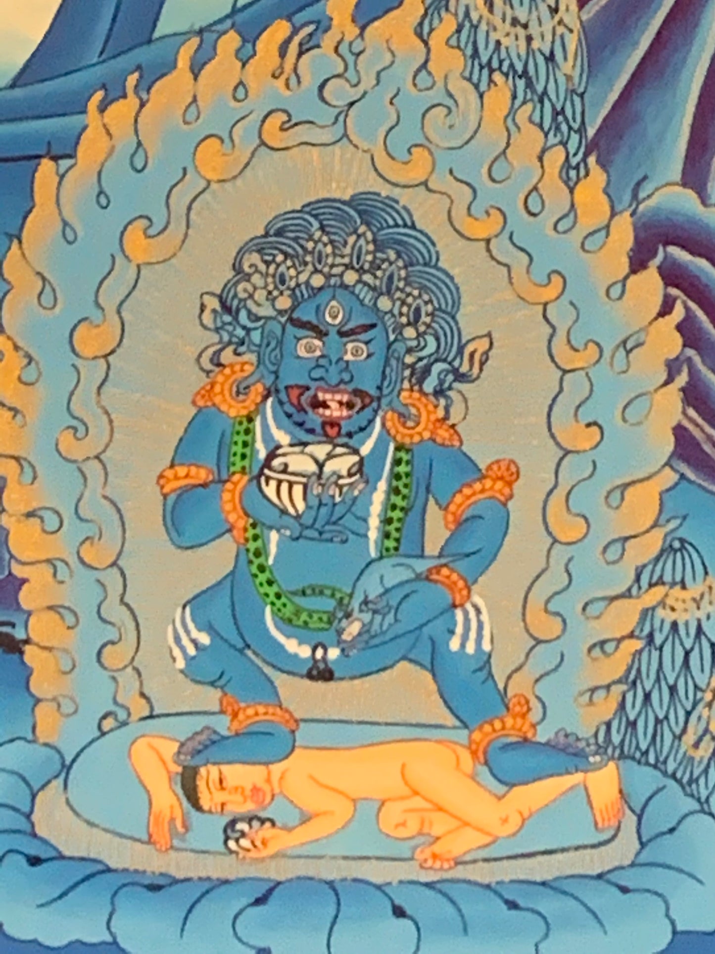 Yellow Dzambhala Thangka