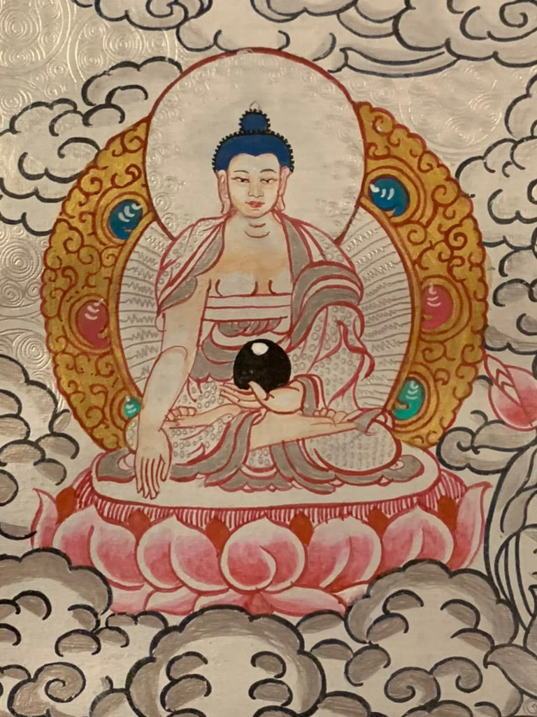 Silver Chenrezig Thangka