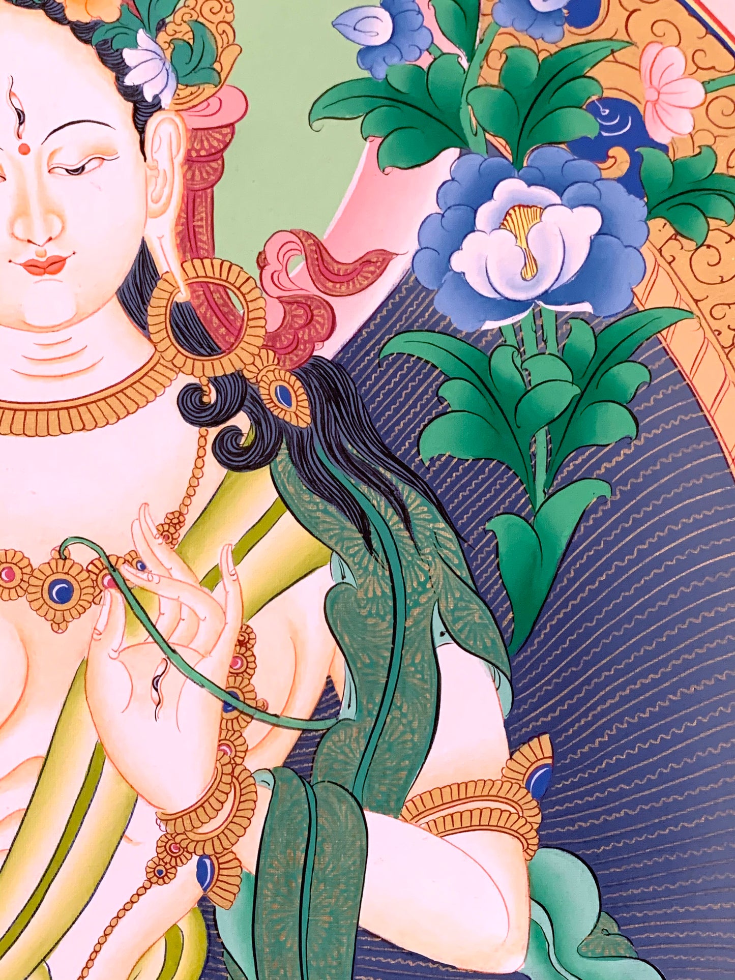 White Tara Five Dhyani Buddhas Long Life Thangka