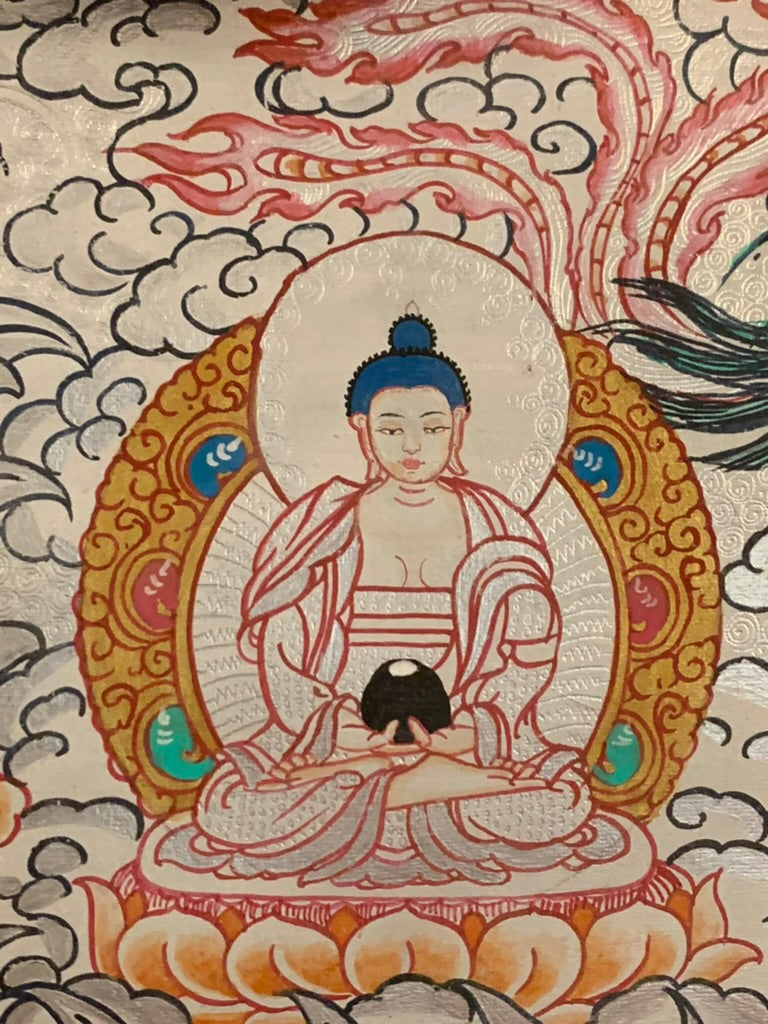 Silver Chenrezig Thangka