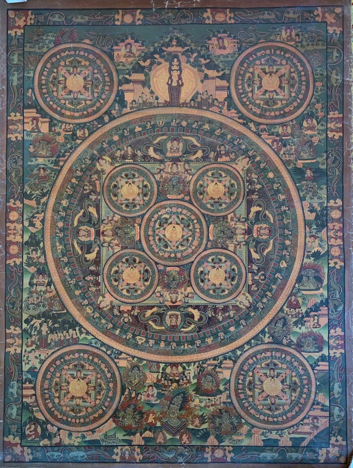 Five Buddha Mandala Unbrocaded Thangka
