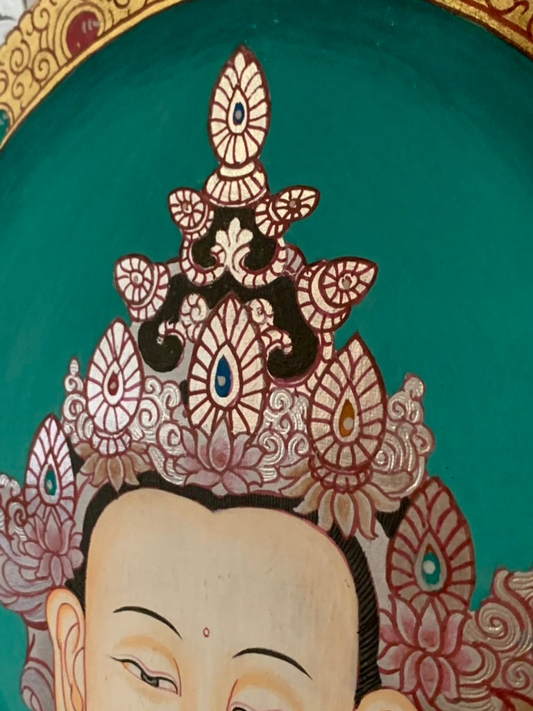 Silver Chenrezig Thangka