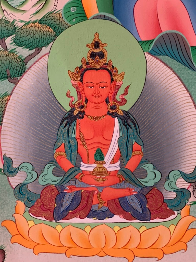 White Tara Five Dhyani Buddhas Long Life Thangka