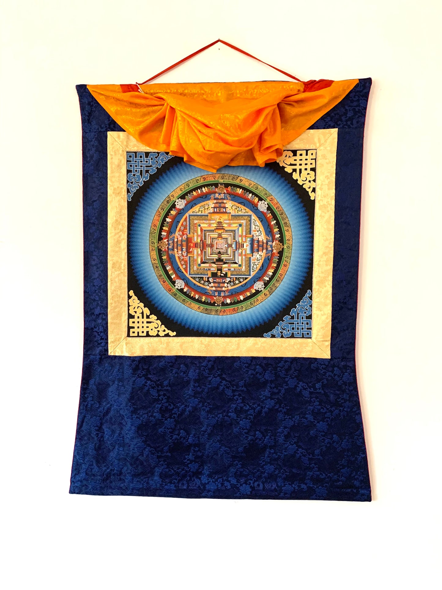 Kalachakra Blue Mandala Blue Brocade