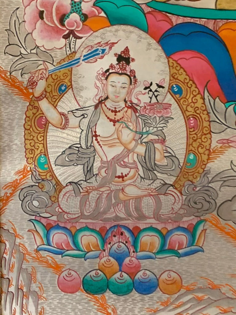 Silver Chenrezig Thangka