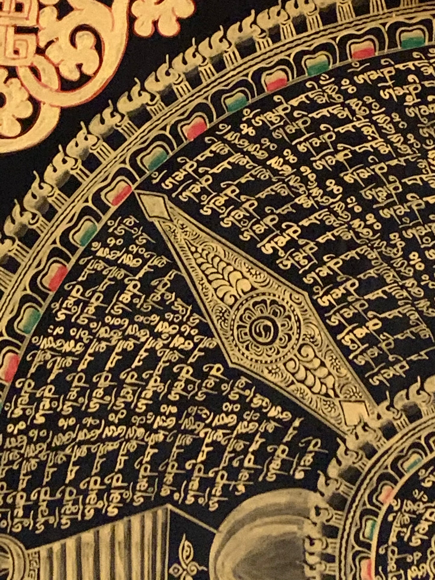 Mantra Stupa Mandala Light Brocade Thangka