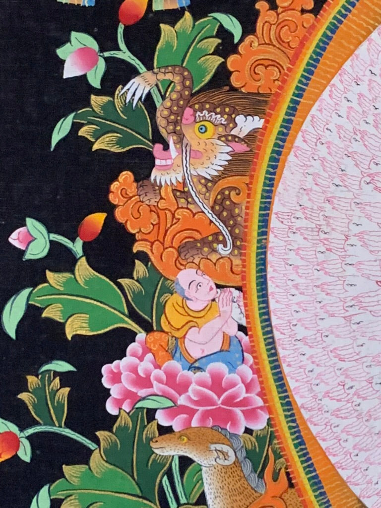 Thousand Armed Avalokiteshvara Five Dyhani Buddha Thangka