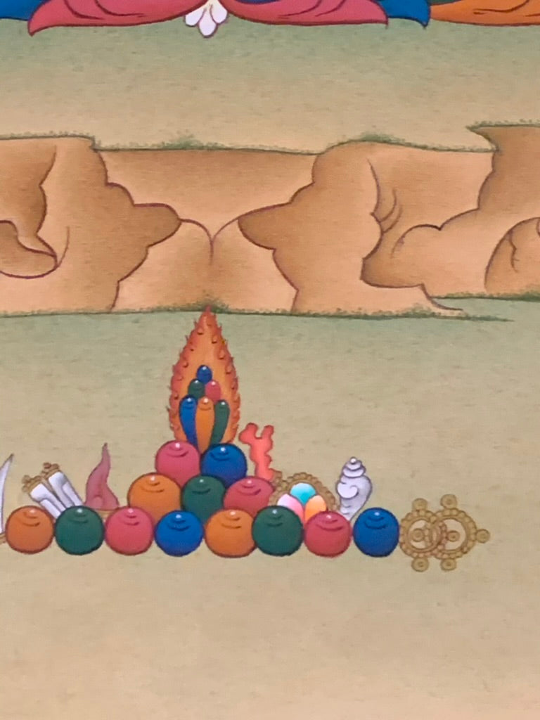 Rainbow Body Guru Rinpoche Karma Gadri Thangka