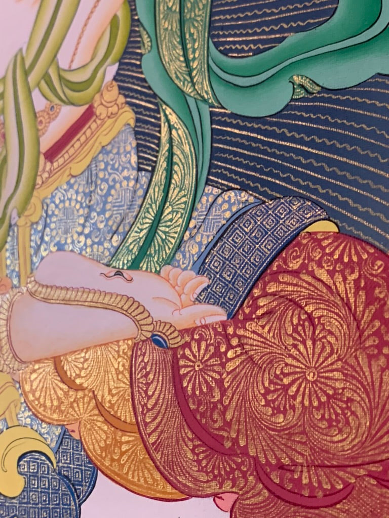 White Tara Five Dhyani Buddhas Long Life Thangka