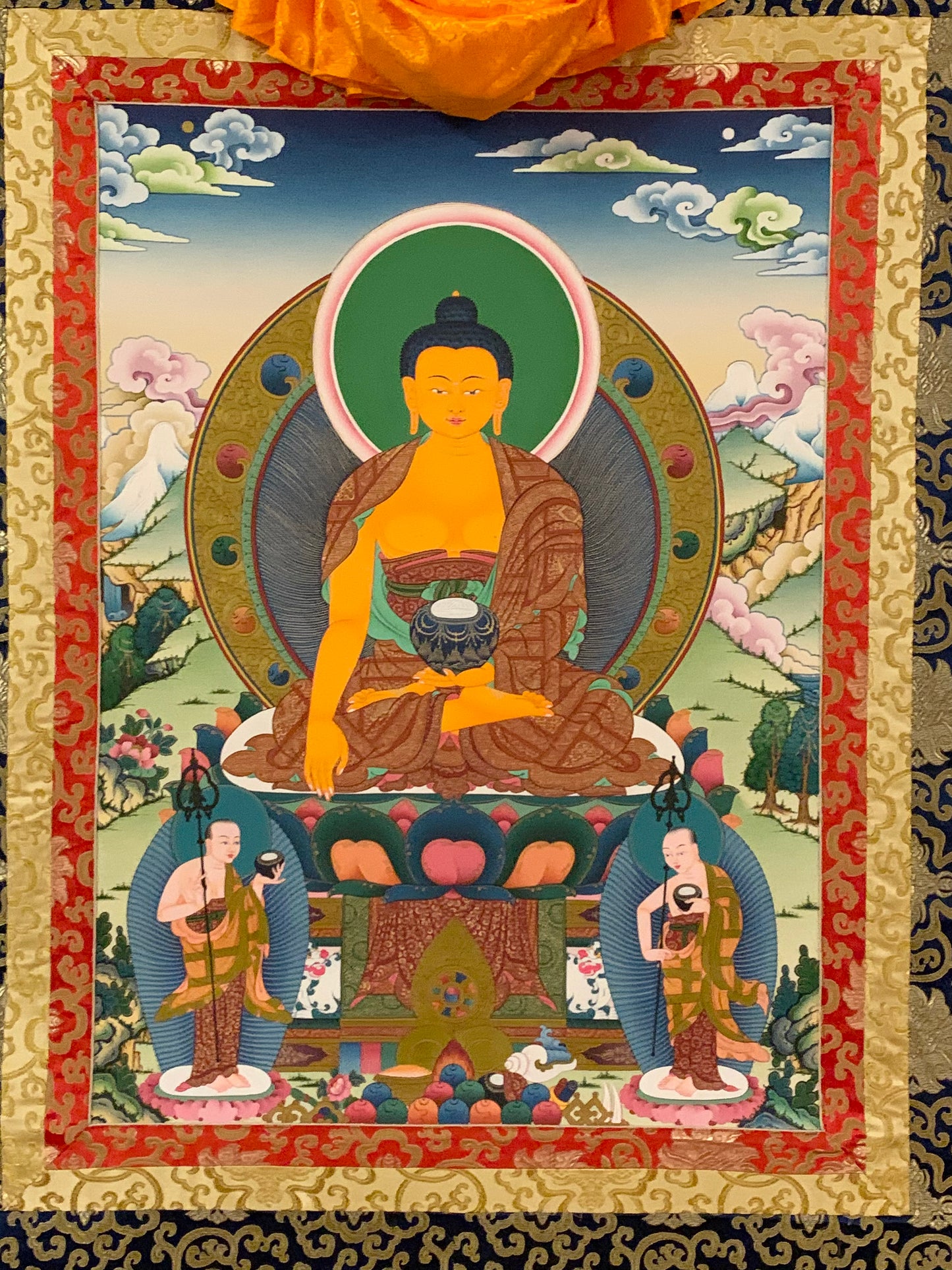Shakyamuni With Attendants Thangka