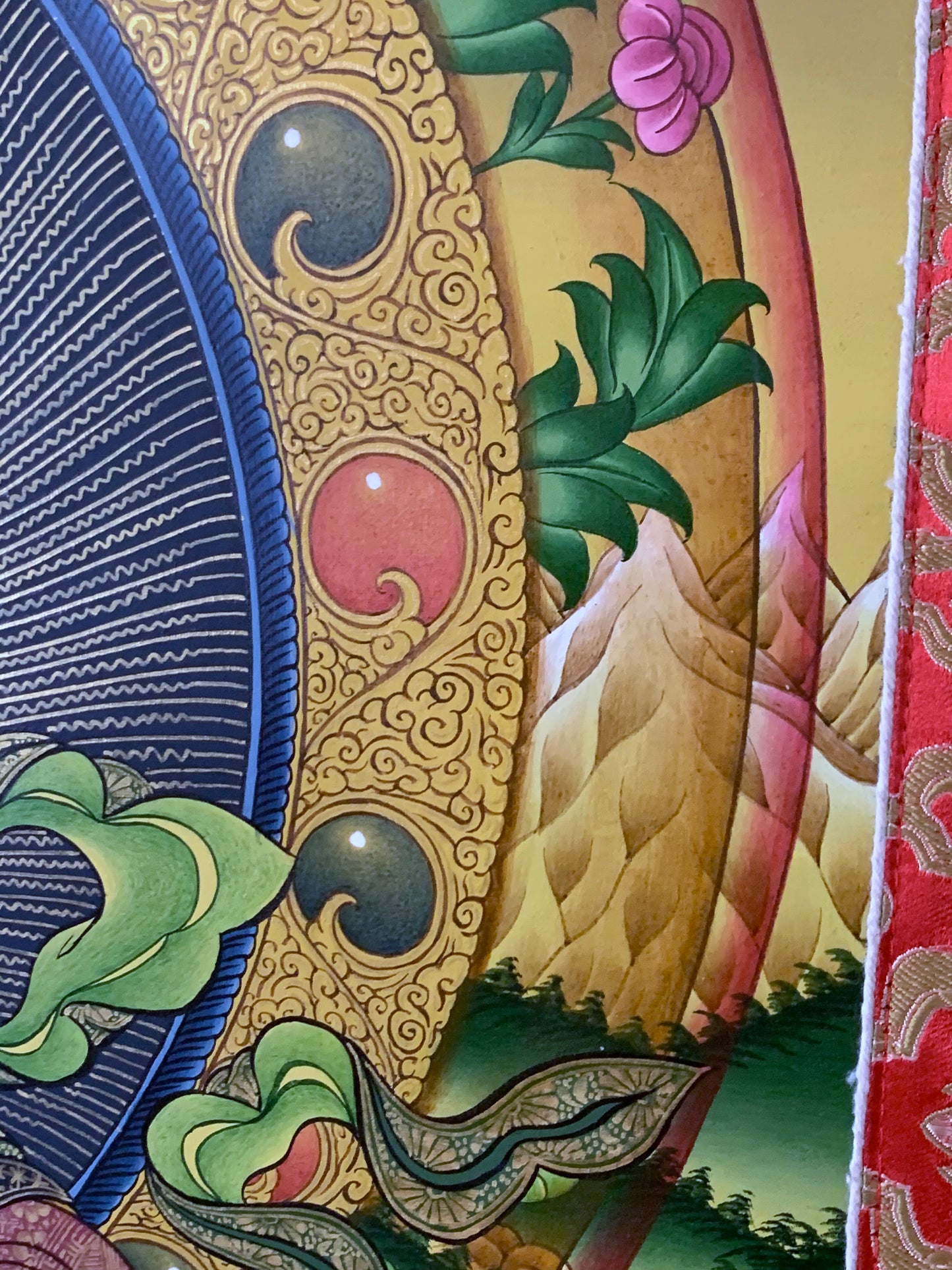 Vajrasattva Dark Blue Brocade Thangka