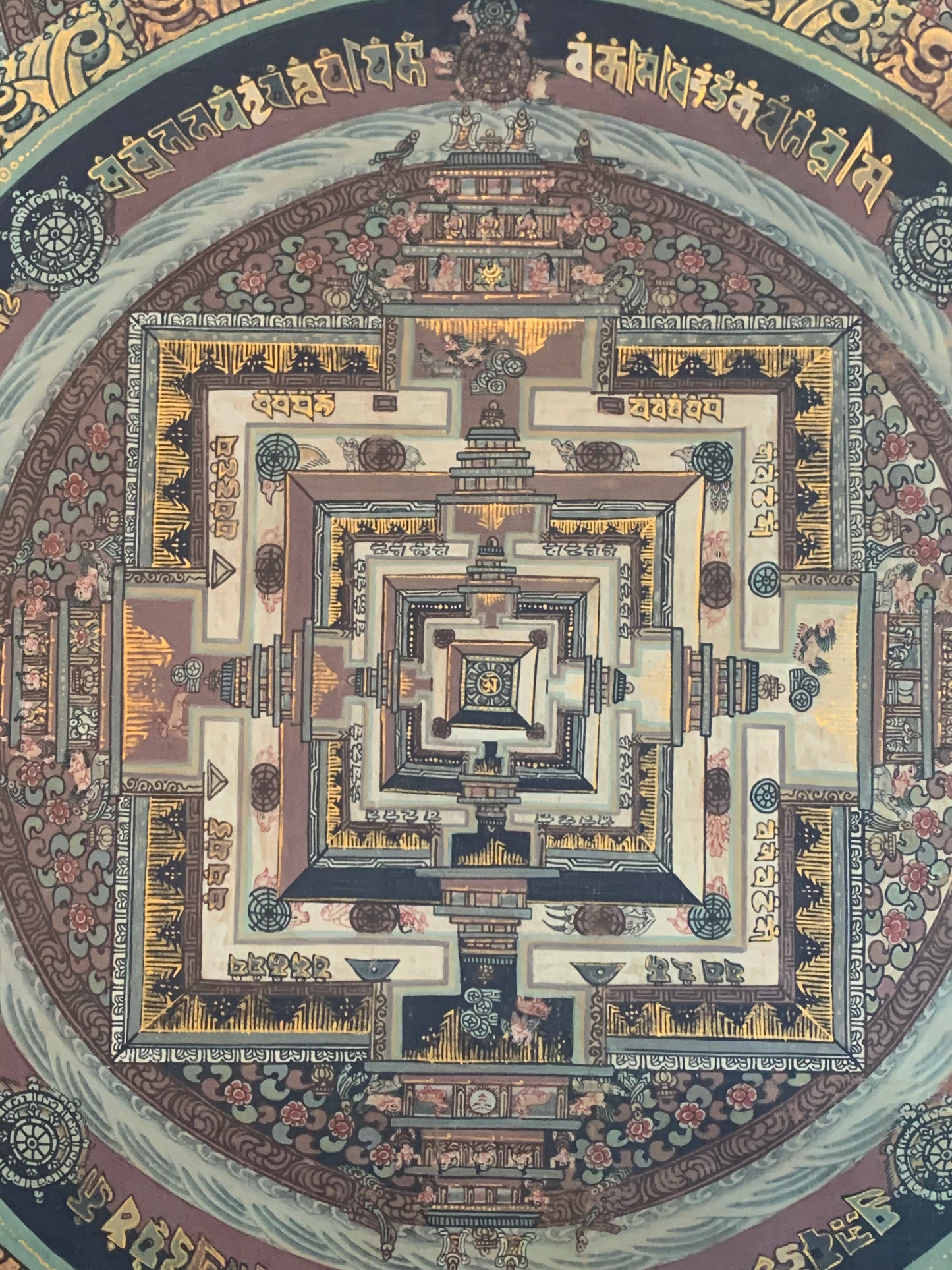 Double Kalachakra Mandala Unbrocaded Thangka
