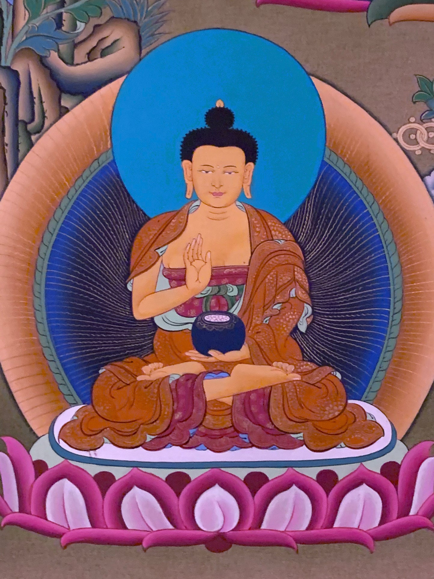 Shakyamuni Three Buddha Thangka