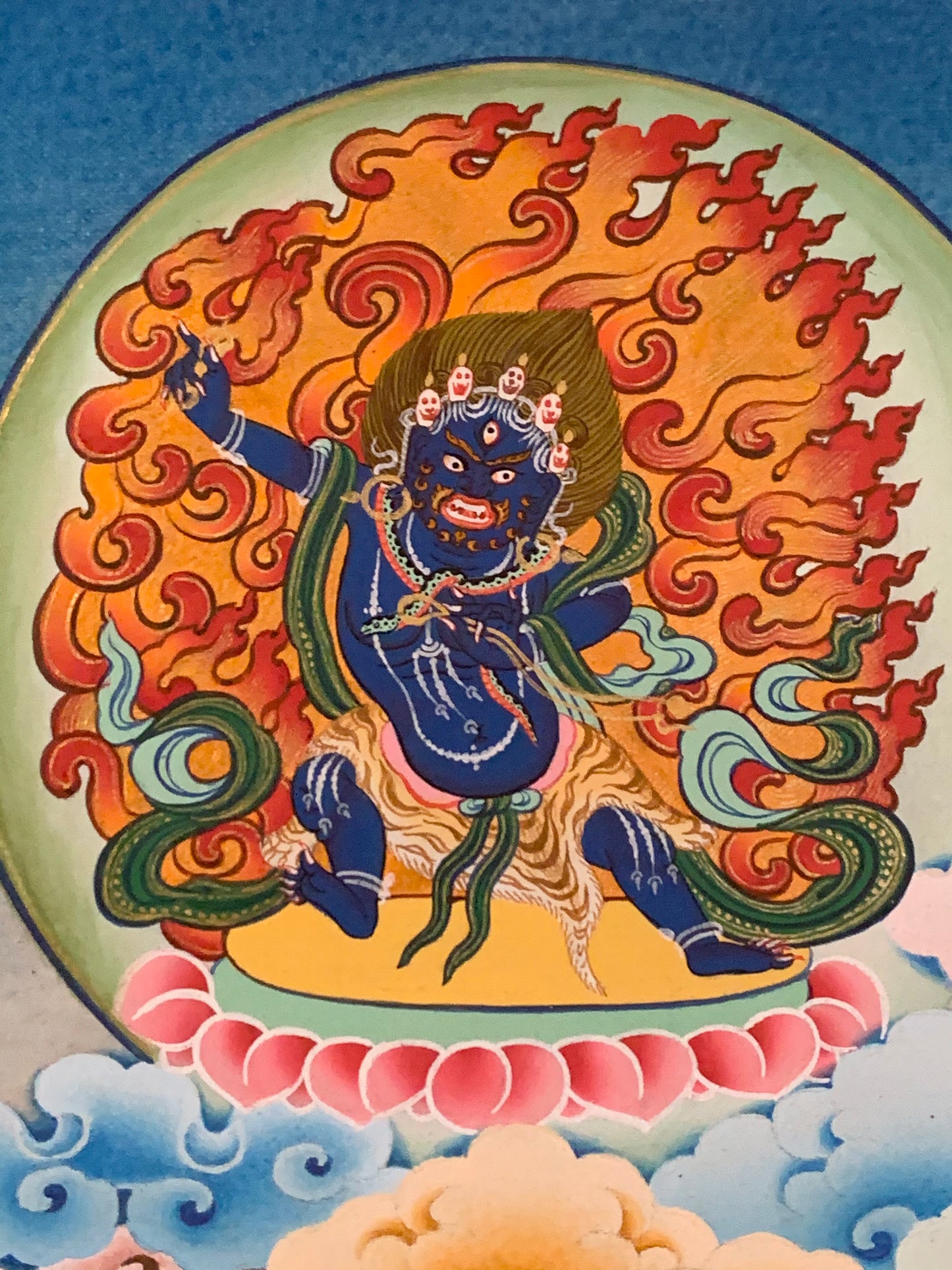 Rainbow Body Guru Rinpoche Dragon Brocade Thangka
