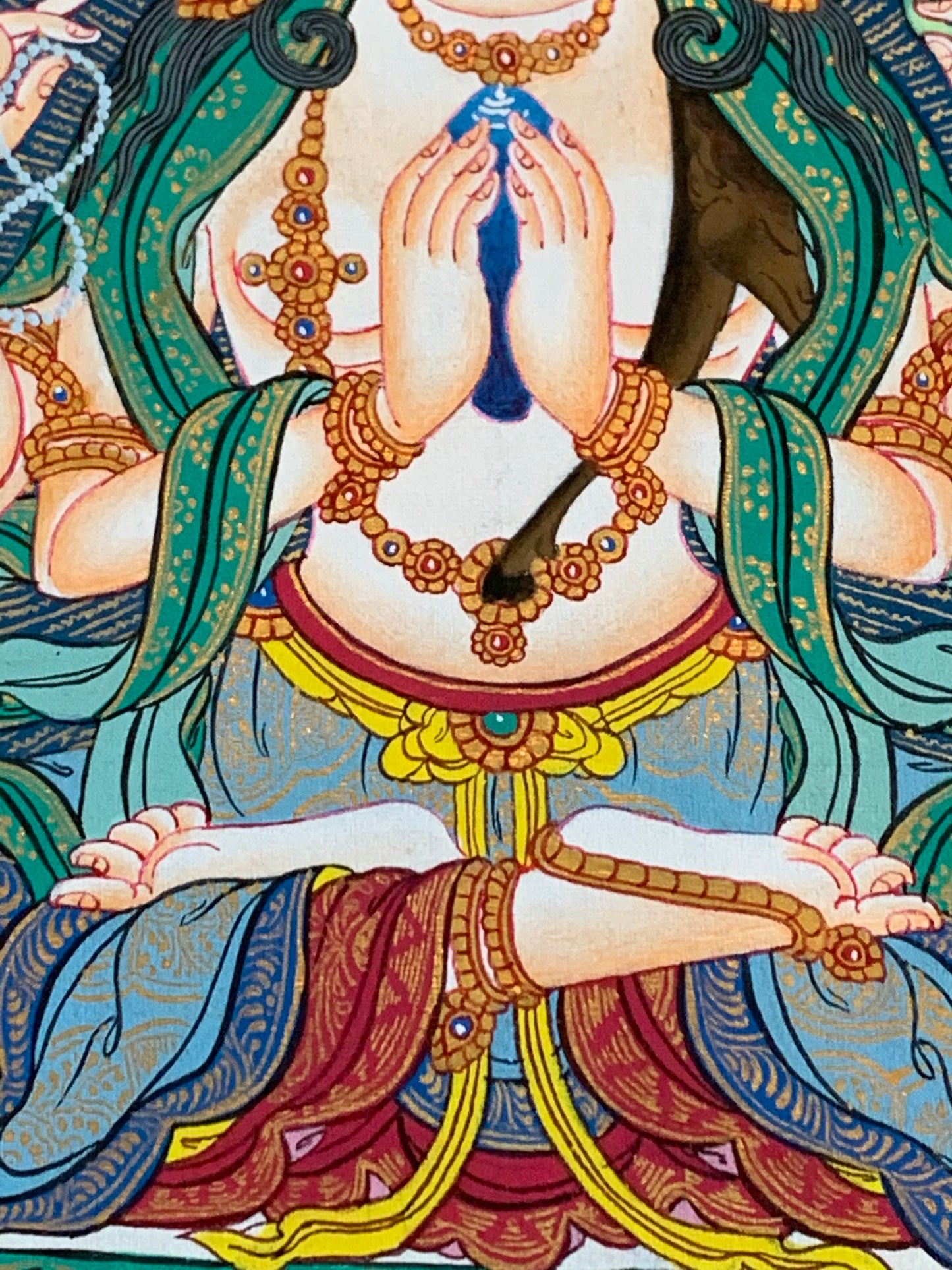 Chenrezig Bird Mandala Unbrocaded Thangka
