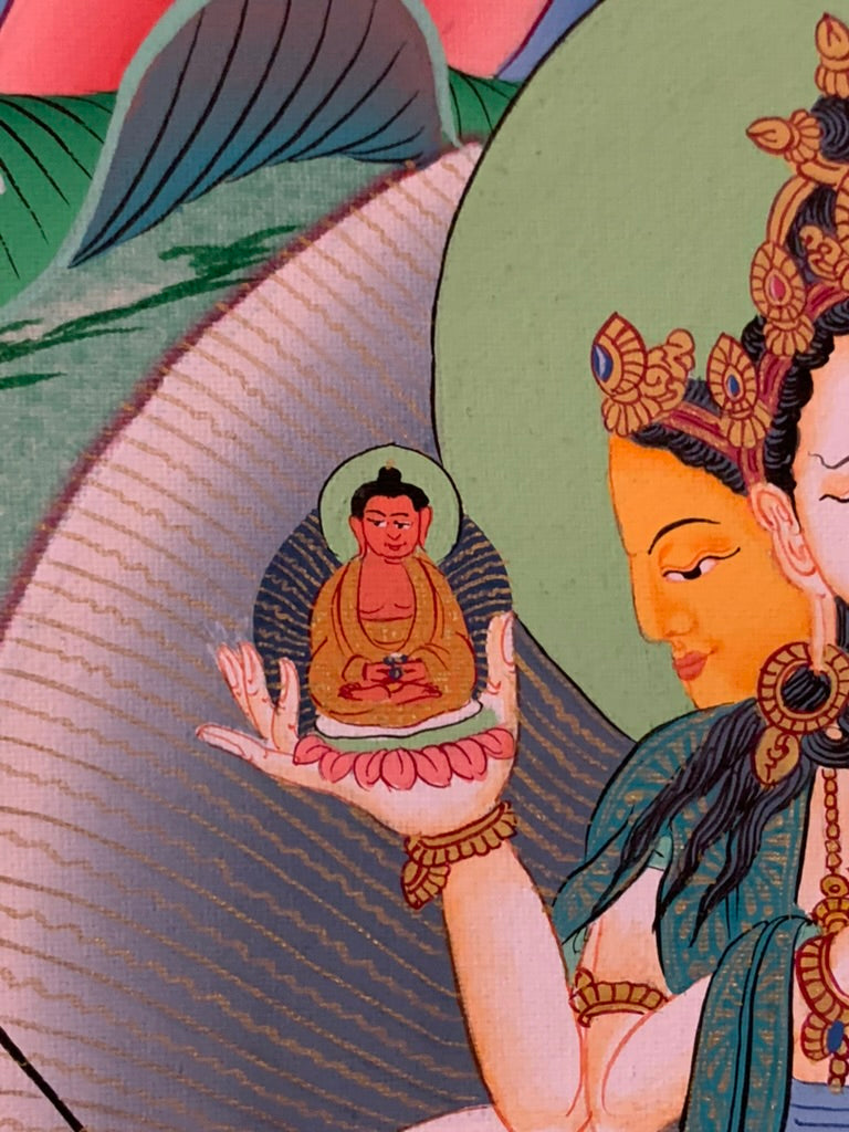 White Tara Five Dhyani Buddhas Long Life Thangka