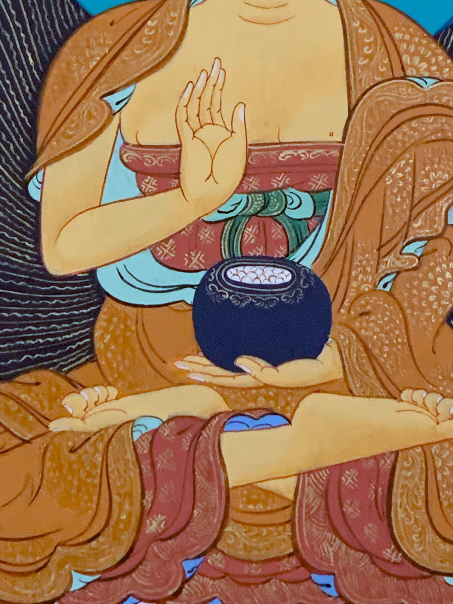 Shakyamuni Three Buddha Thangka