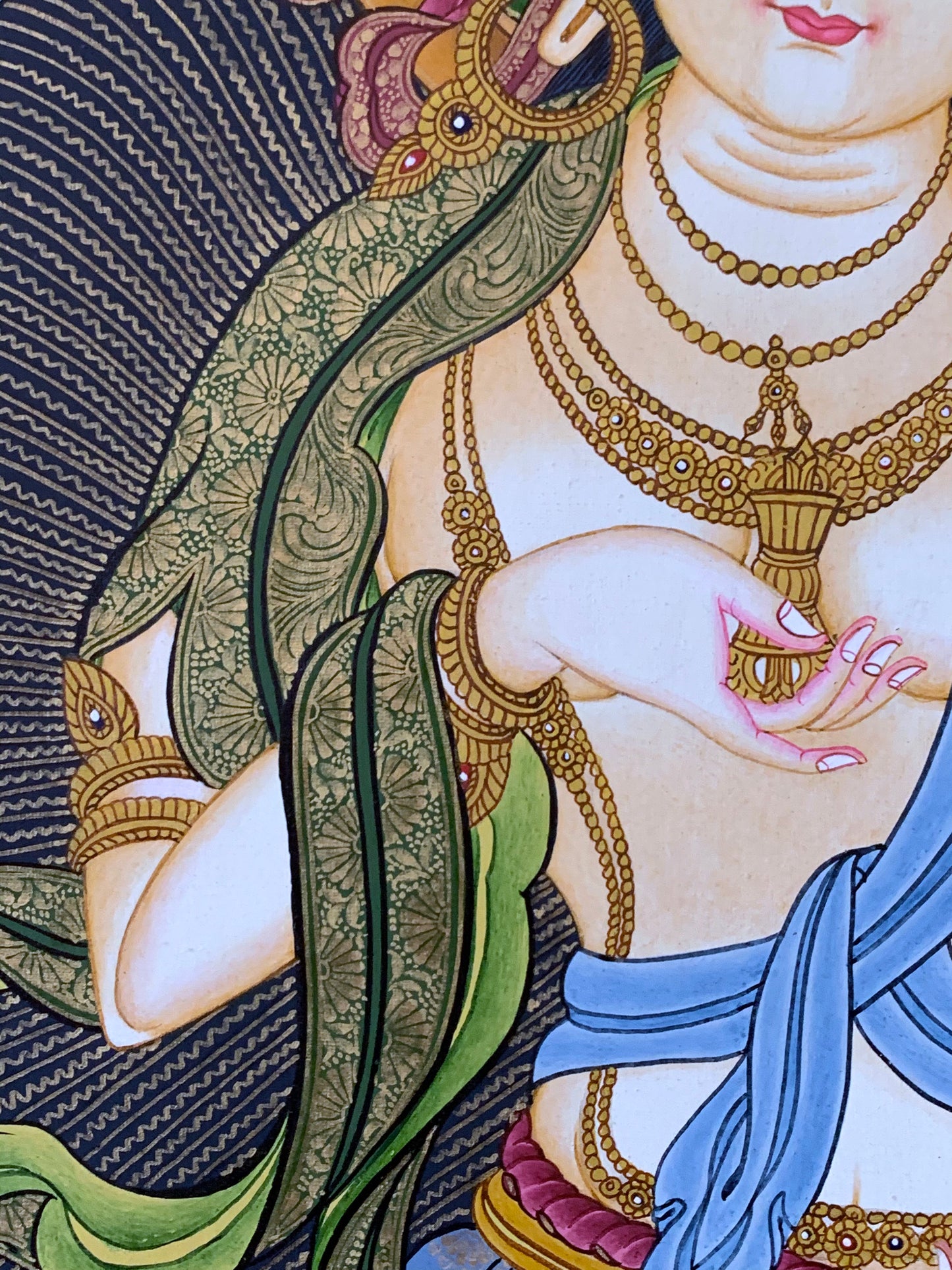 Vajrasattva Dark Blue Brocade Thangka