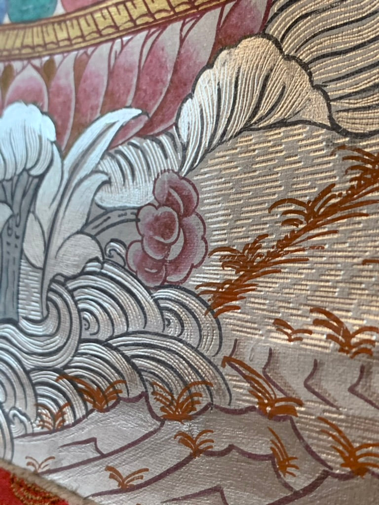 Silver Chenrezig Thangka