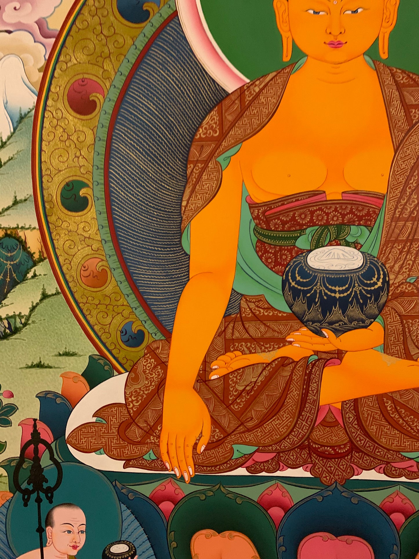 Shakyamuni With Attendants Thangka