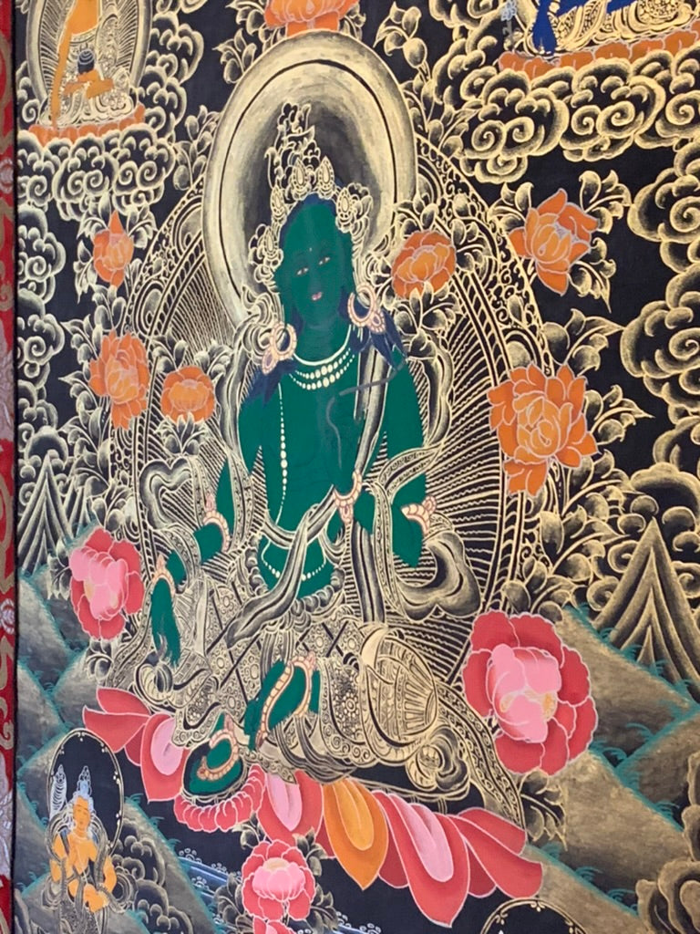 Green Tara Shakyamuni Medicine Buddha Thangka