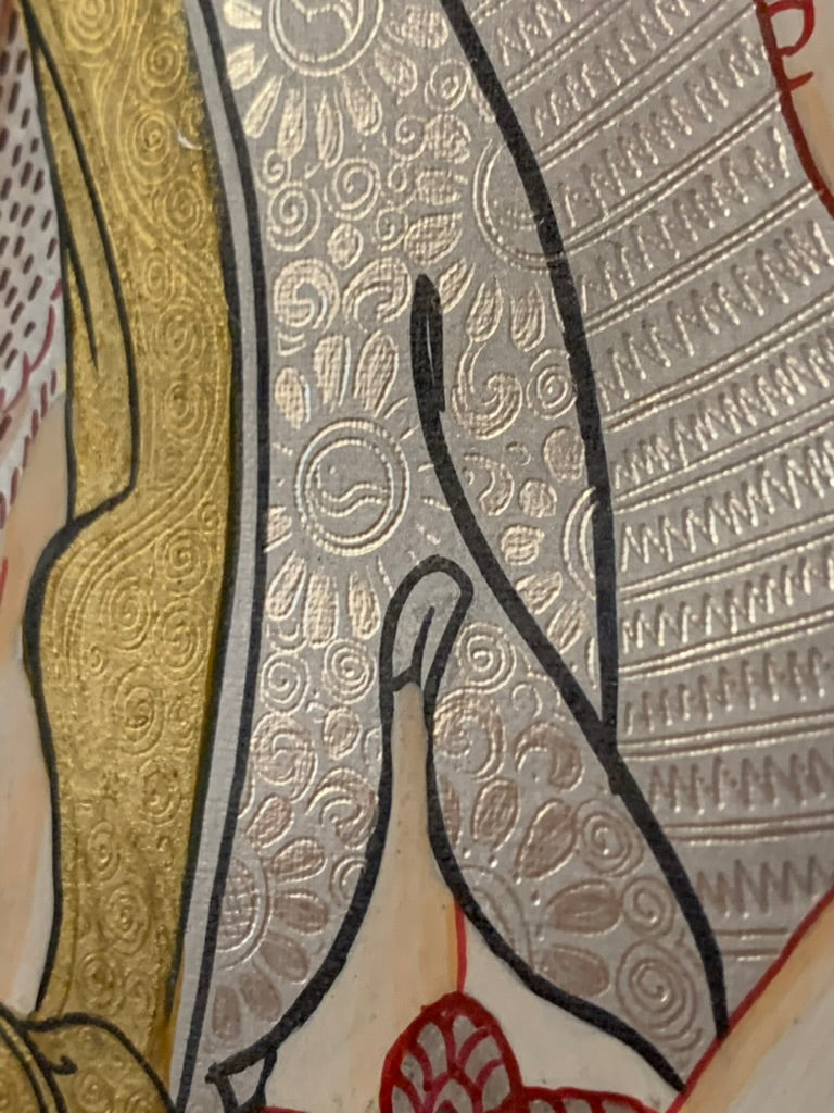 Silver Chenrezig Thangka
